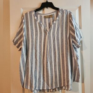 Denim&Co Naturals Linen Top